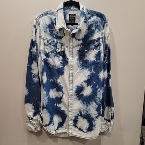 Sz XXL Cult of Individuality Front Snap Closure Tie Dye Shirt